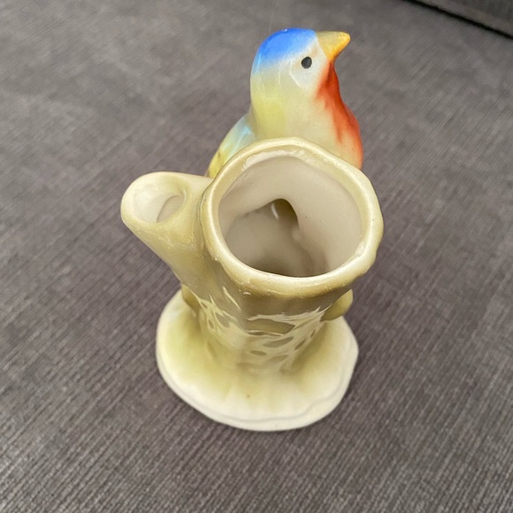 Vintage Bird Bud Vase Red Dime Mark Czech Pottery - Picture 5 of 9